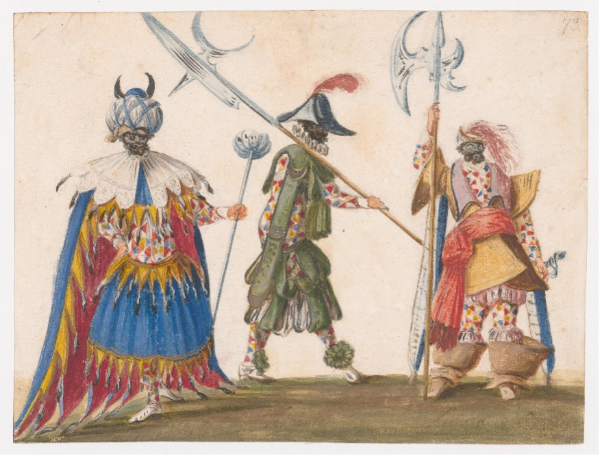 Lodovico Ottavio Burnacini, Arlecchino’s Disguises, undated. Theatermuseum Wien